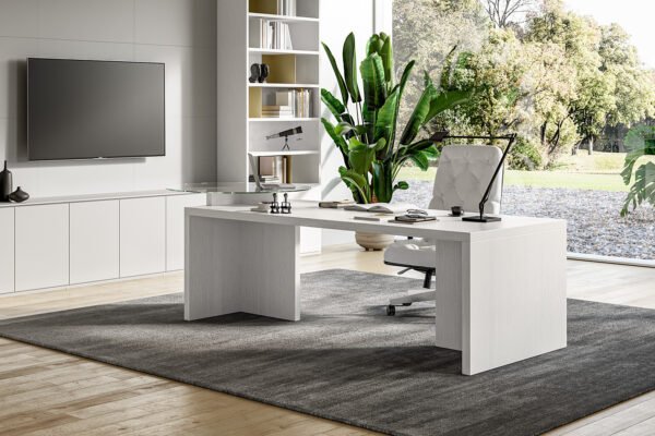 Executive desk with glass top